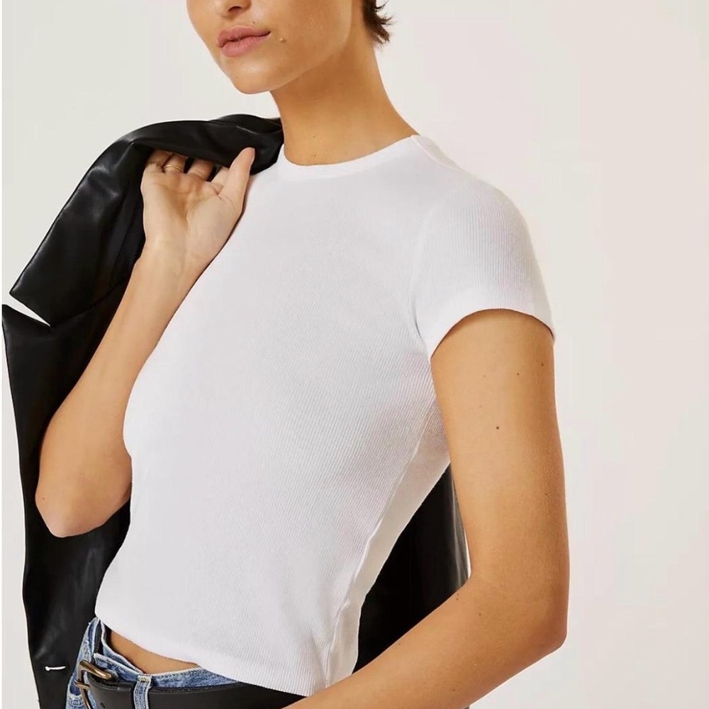 Anthropologie White Short Sleeve Tee